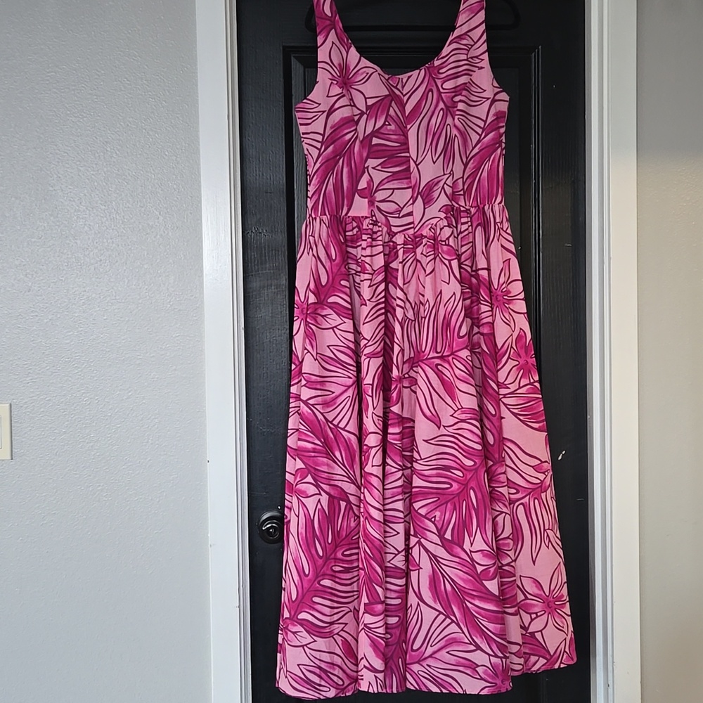 CC Fashions Hawaii Vintage Pink Tropical Princess Seam Maxi Dress Size 11/12 - Picture 3 of 11